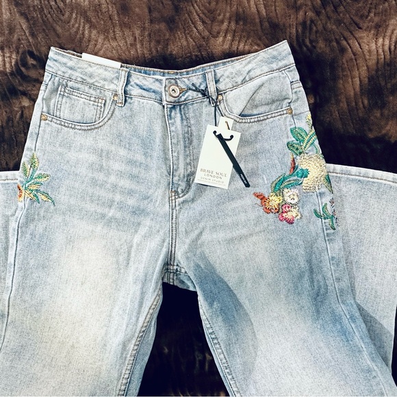 New Brave Soul Jeans with Floral Embroidery detail - Picture 7 of 9